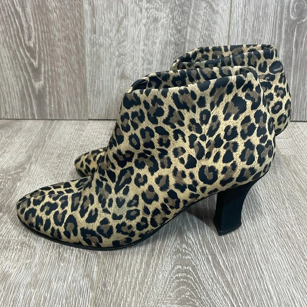 Thierry Rabotin Ella Leopard Vero Cuoio Suede Heel Booties Italian Designer 36.5